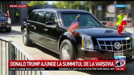 Donald Trump ajunge la Summitul de la Varșovia