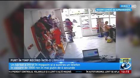 Furt în timp record dintr-o librărie din Onești