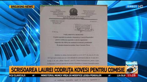 Motivele invocate de șefa DNA pentru a nu veni la Comisia de anchetă. Scrisoarea Laurei Kovesi