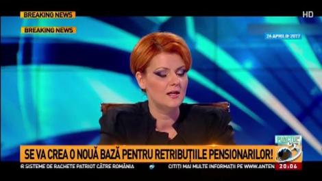 Ce se va întâmpla cu pensiile? Olguţa Vasilescu: Toate pensiile sunt în atenţia Guvernului