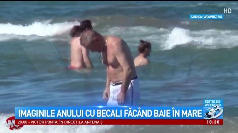 Imaginile anului cu Gigi Becali făcând baie în mare