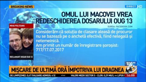 Oamenii lui Macovei insistă să existe un dosar penal pentru Ordonanța 13