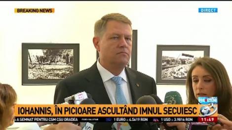 Klaus Iohannis: Nu am știut că va fi intonat imnul secuiesc