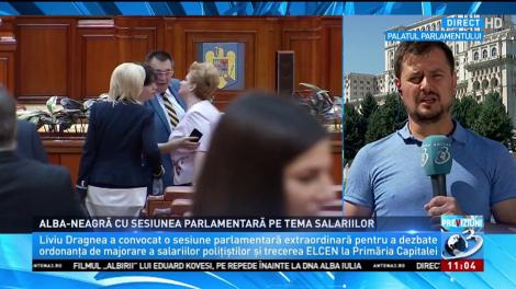 Alba-neagra cu sesiunea parlamentară pe tema salariilor