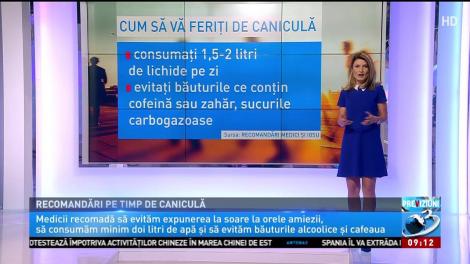 Recomandări pe timp de caniculă