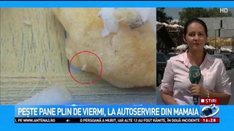 Pește pane plin de viermi, la autoservire la Mamaia