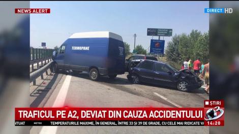 Trafic oprit pe Autostrada Soarelui în apropiere de Bucureşti din cauza unui accident cu 4 mașini