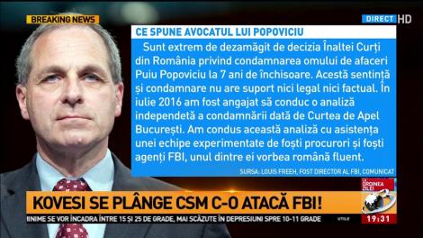 Kovesi se pl&acirc;nge c-o atacă FBI