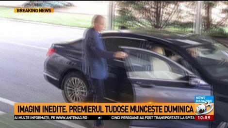 Imagini inedite. Premierul Tudose muncește duminica