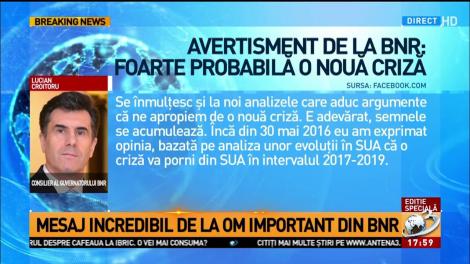 Avertisment de ultim moment de la BNR: este foarte probabilă o nouă criză