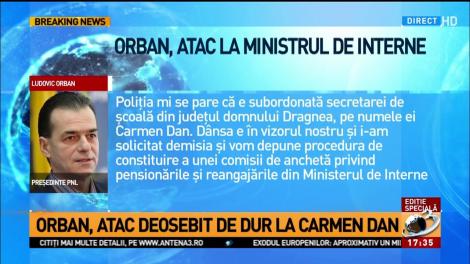 Ludovic Orban, atac dur la adresa ministrului de Interne