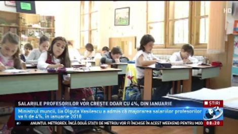Olguța Vasilescu: Salariile profesorilor vor crește doar cu 4%, din ianuarie