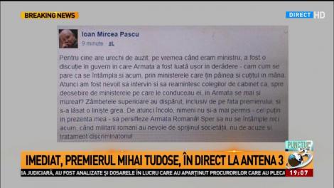 Ioan Mircea Pașcu, mesaj dur după scandalul banilor pentru MApN