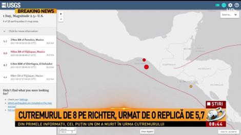 Cutremur de 8 grade în Mexic, urmat de o replică de 5,7