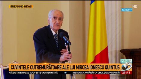Discursul emoționat al lui Mircea Ionescu Quintus, de când a primit Steaua României
