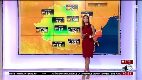 Prognoza meteo pentru următoarelele trei zile