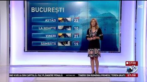 Prognoza meteo pentru următoarelele trei zile