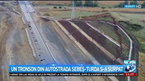 Un tronson din Autostrada Sebeș-Turda s-a surpat