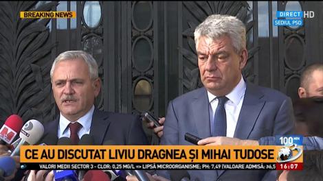 Liviu Dragnea, despre întâlnirea cu premierul Tudose: ”Am avut o întâlnire bună și lămuritoare!” Prim-ministrul: "Au fost stabilite zona de remaniere şi persoanele remaniabile!"
