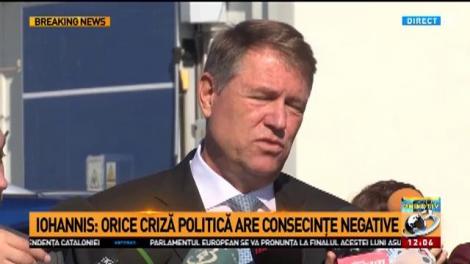 Președintele Klaus Iohannis, declarații importante în contextul crizei politice