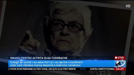 Actorii și-au luat adio de la marea doamnă a teatrului rom&acirc;nesc, Olga Tudorache