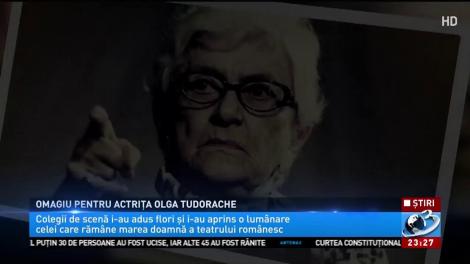 Actorii și-au luat adio de la marea doamnă a teatrului românesc, Olga Tudorache