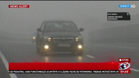 Cod galben de ceață, pe drumurile din jumătate de țară. Vizibilitatea este sub 50 de metri, în unele zone