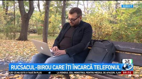 Rucsacul-birou care îți încarcă telefonul