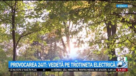 Vedetă pe trotineta electrică