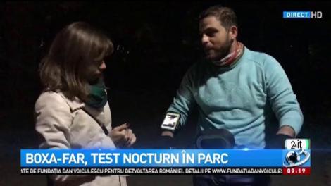 Boxa-far, test nocturn în parc