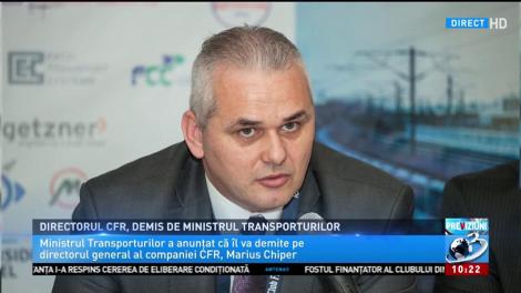 Directorul CFR, demis de ministrul Transporturilor