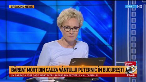 Bărbat mort din cauza v&acirc;ntului puternic, &icirc;n București