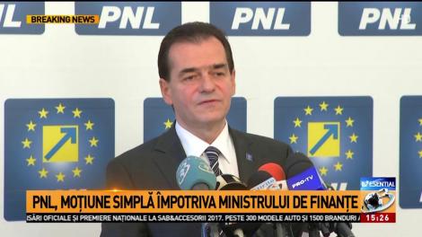 Orban: PNL va depune o moţiune simplă &icirc;mpotriva ministrului Finanţelor