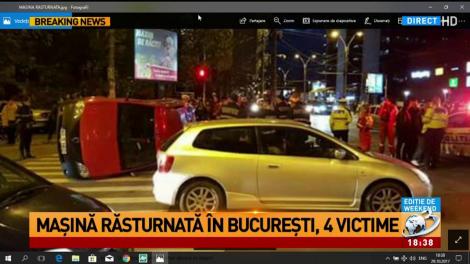 Accident grav în București. Patru persoane au fost rănite