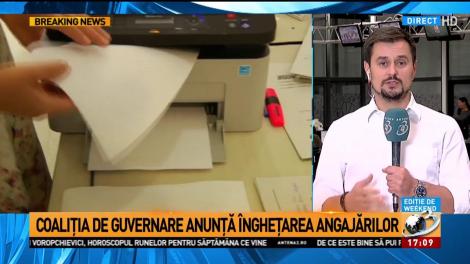 Coaliția de guvernare ia &icirc;n calcul &icirc;nghețarea angajărilor