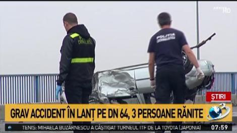 Accident grav &icirc;n județul V&acirc;lcea. Trei persoane au fost rănite
