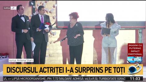 Imagini cu un puternic impact emoțional de la ultima apariție a Stelei Popescu pe scenă. Discursul actriței a surprins pe toată lumea: ”De ce m-ați chemat dacă nu m-ați chemat?”