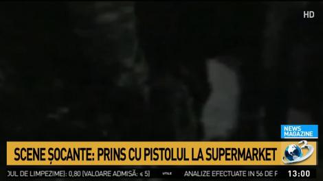 Scene șocante &icirc;n T&acirc;rgoviște. Un bărbat a fost prins cu pistolul la supermarket - VIDEO