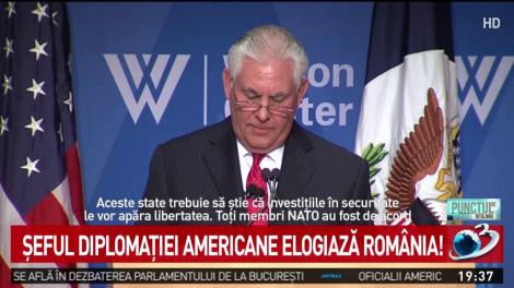 Șeful diplomației americane, Rex Tillerson, elogiază România