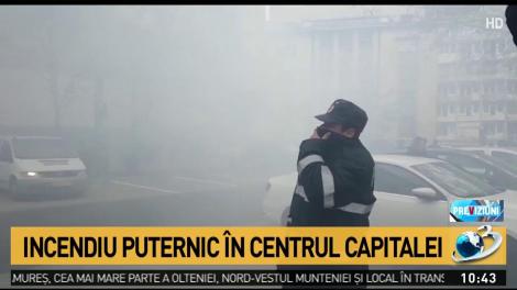 Incendiu puternic &icirc;n centrul Capitalei
