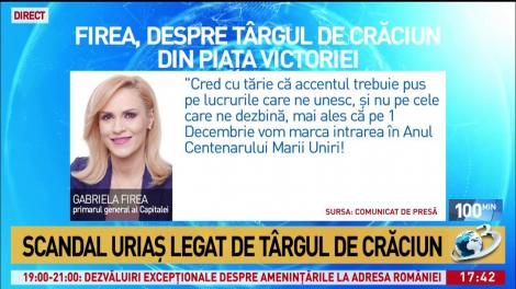 Firea, despre targul de Craciun din Piata Victoriei