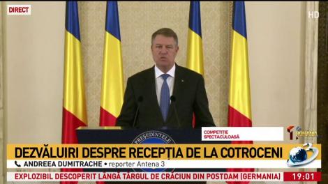 Dezvăluiri despre recepția de la Cotroceni