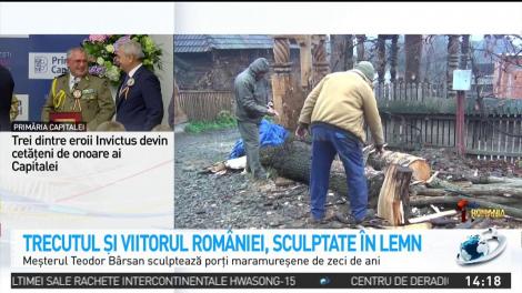 Trecutul ș viitorul Rom&acirc;niei, sculptate &icirc;n lemn