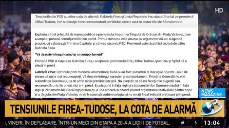 Tensiunile dintre Gabriela Firea și Mihai Tudose au ajuns cote alarmante. Premierul Capitalei îi reproșează premierului că este ipocrit