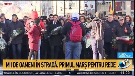 Mii de oameni, în stradă. Primul marș în memoria Regelui Mihai, ultimul suveran al României