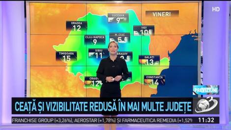 Prognoza meteo! Ceață și vizibilitate redusă în mai multe județe. Vremea se schimbă radical
