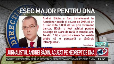 Eșec major pentru DNA. Jurnalistul Andrei Bădin, acuzat pe nedrept