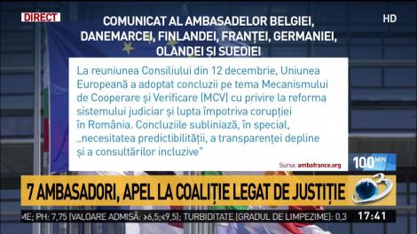 Ambasadorii a sapte state membre UE, apel la coaliție legat de Justiție