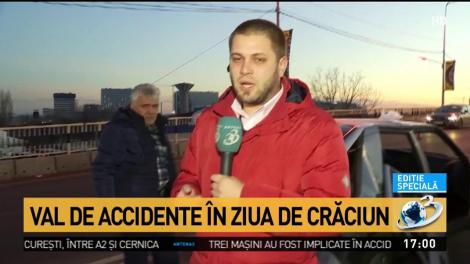 Val de accidente de Crăciun. Femeie rănită pe Podul Pipera