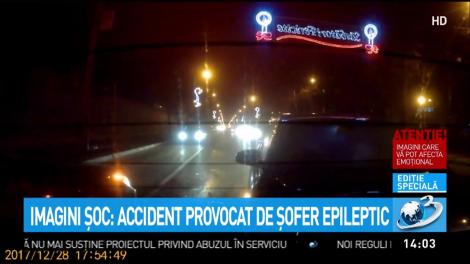 Imagini care vă pot afecta emoțional! Accident provocat de un șofer care a suferit o criză de epilepsie